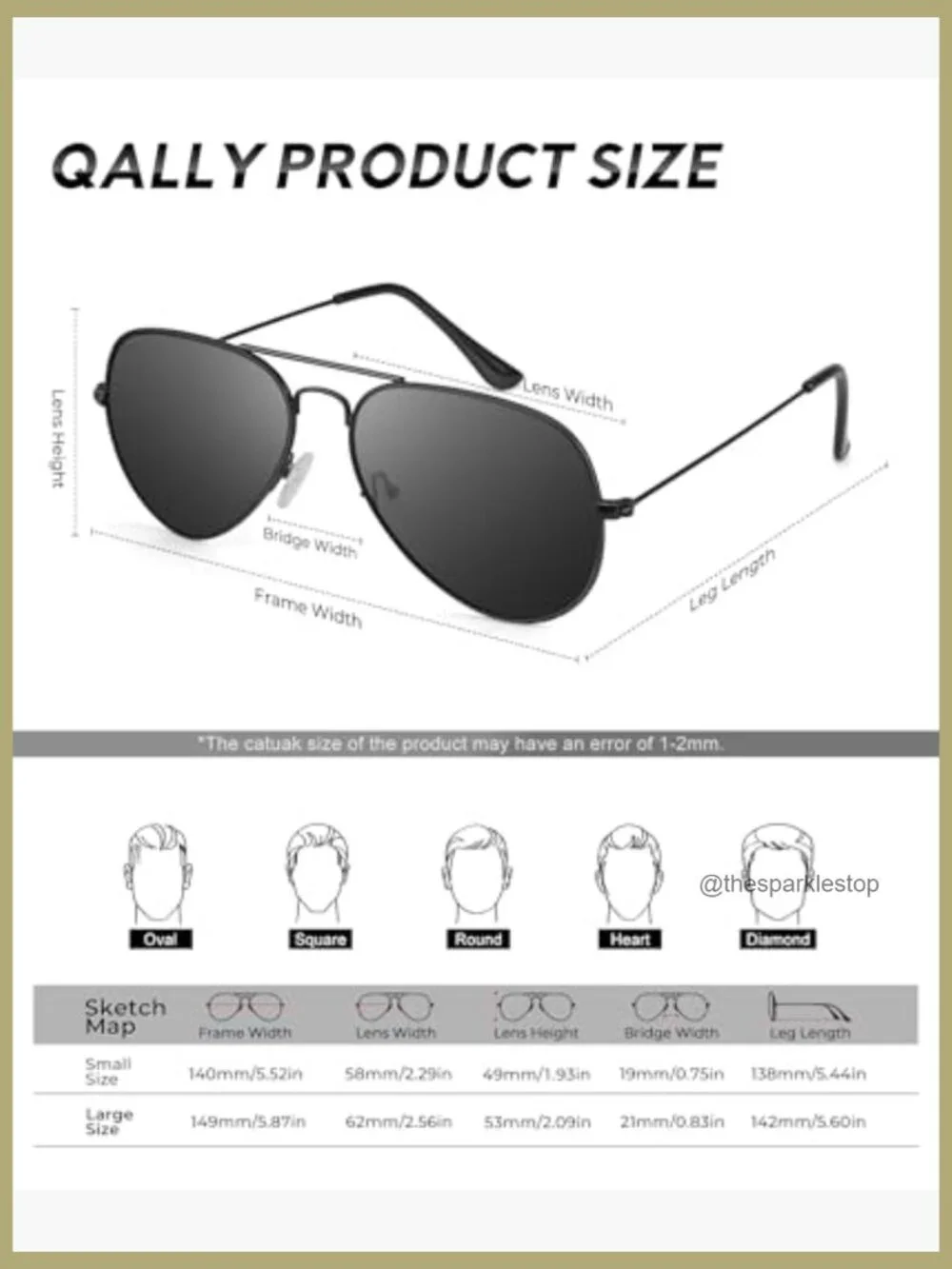 Polarized Aviator Sunglasses with UV Protection for Driving